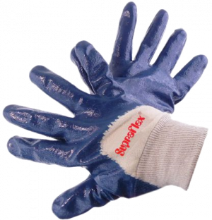807a - Handschuh Nitril Strickbund blau