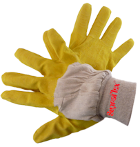 807d - Handschuh Latex Strickbund gelb